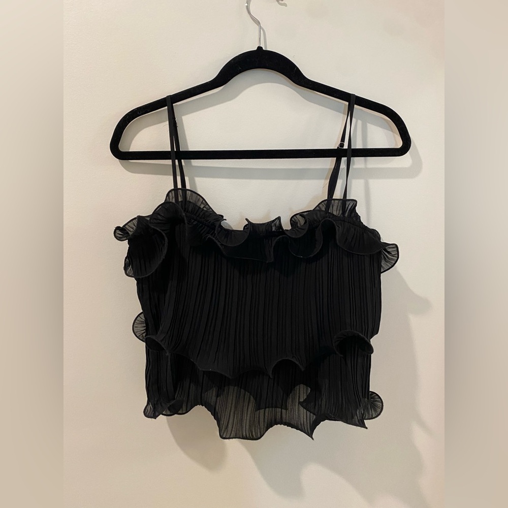Lush- Ruffle Spaghetti Strap Top-Size Large - Picture 2 of 5
